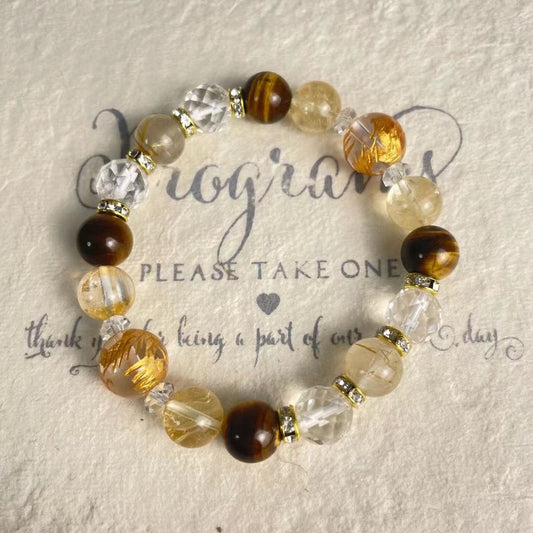 Natural Gemstone Crystal Design Bracelet Customized Sample Clearance Sale $12.99