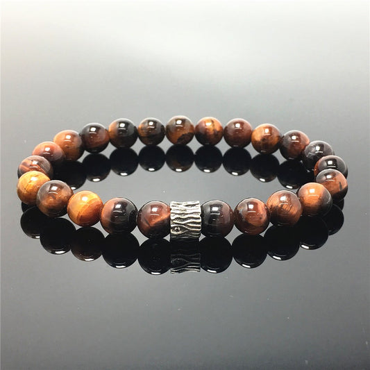 Red Tiger Eye Gemstone Beaded Adjustable Handmade Bracelet