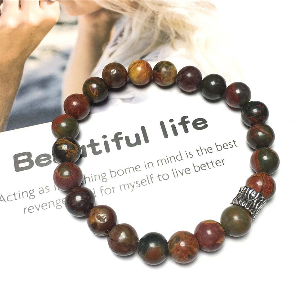 Picasso Gemstone Beaded Adjustable Handmade Bracelet