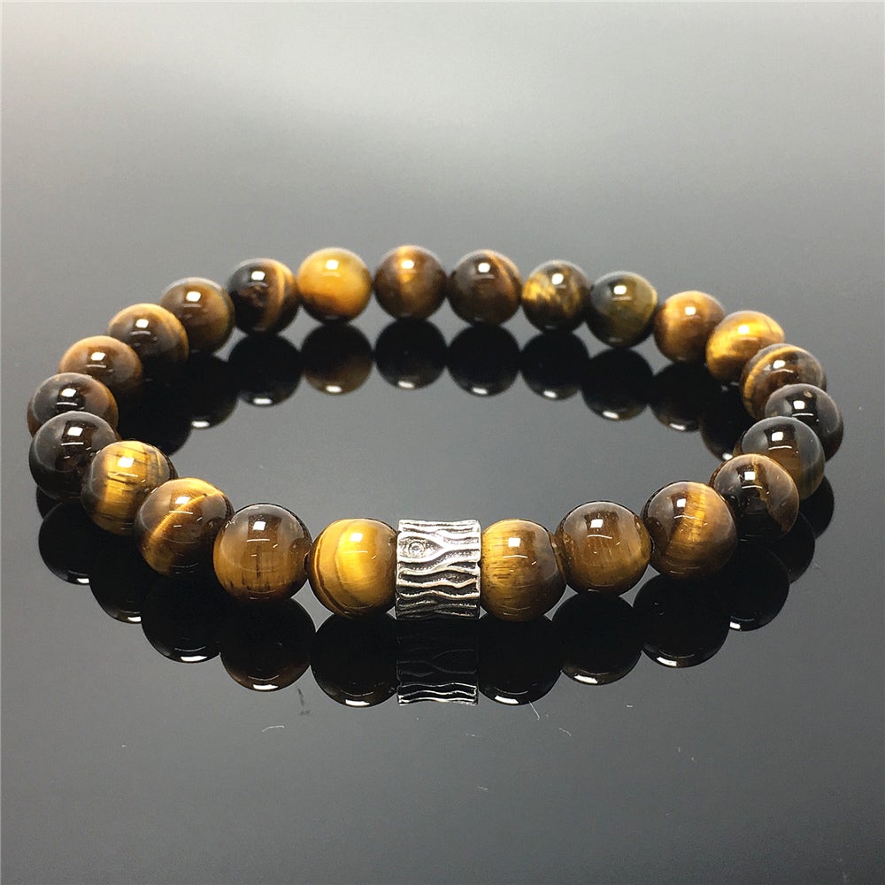 Tiger Eye Gemstone Beaded Adjustable Handmade Bracelet