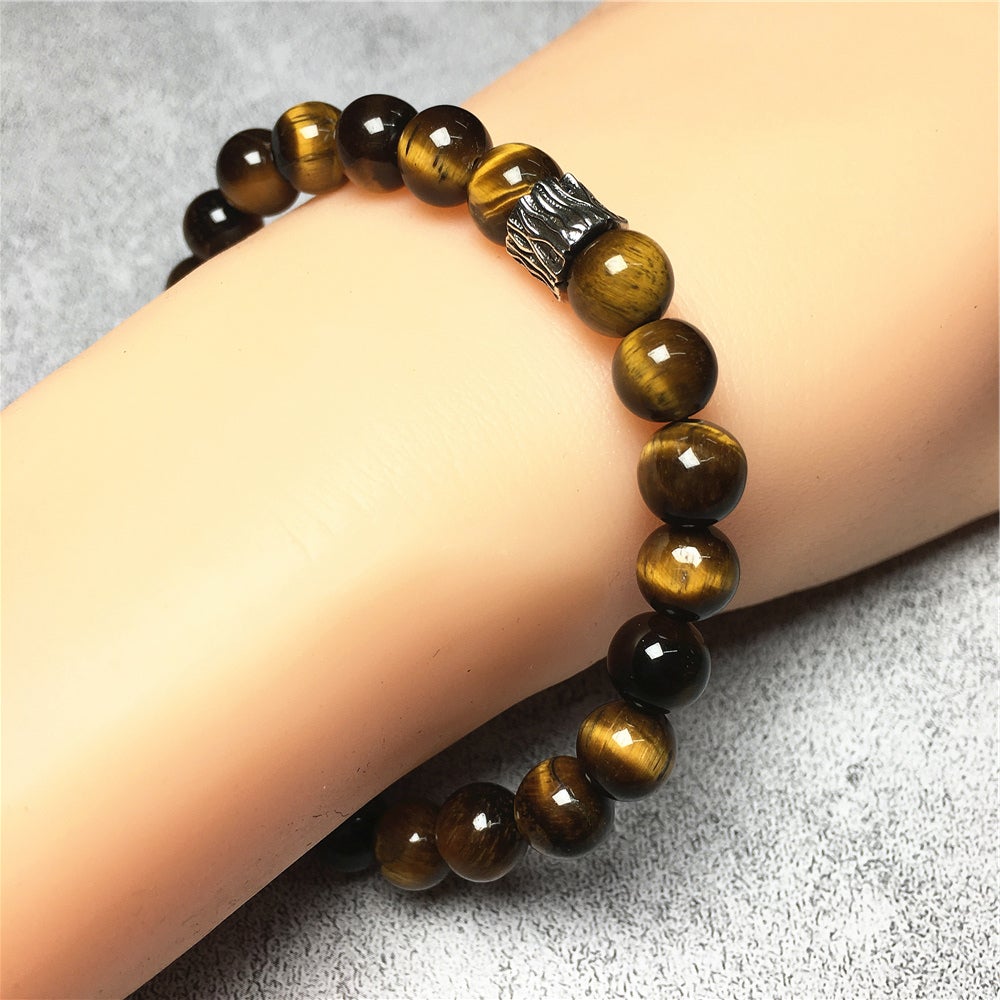 Tiger Eye Gemstone Beaded Adjustable Handmade Bracelet