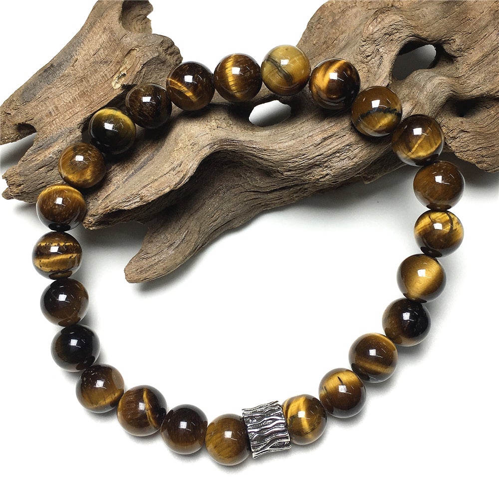 Tiger Eye Gemstone Beaded Adjustable Handmade Bracelet