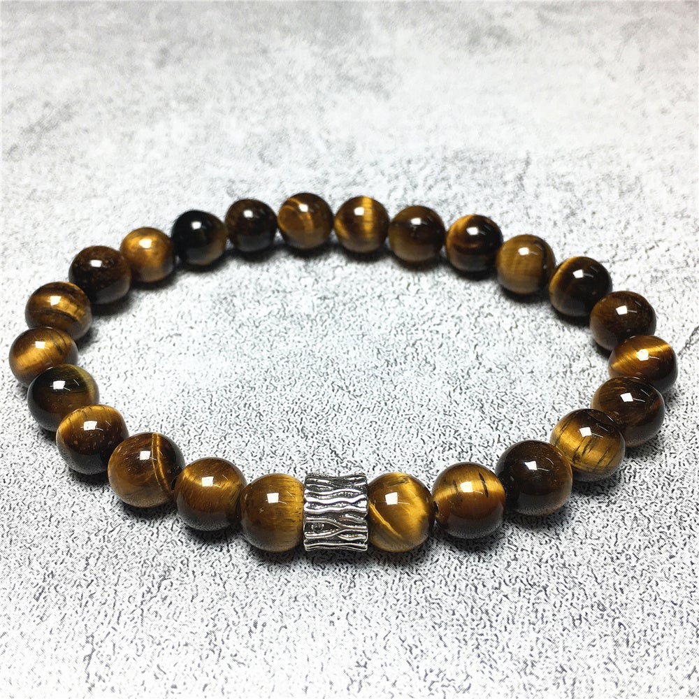 Tiger Eye Gemstone Beaded Adjustable Handmade Bracelet