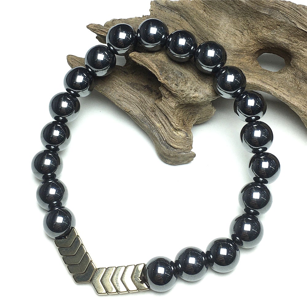 Hematite Ball Bead Magnetic Therapy Bracelet Stress Relieving Bracelet Anxiety Relief