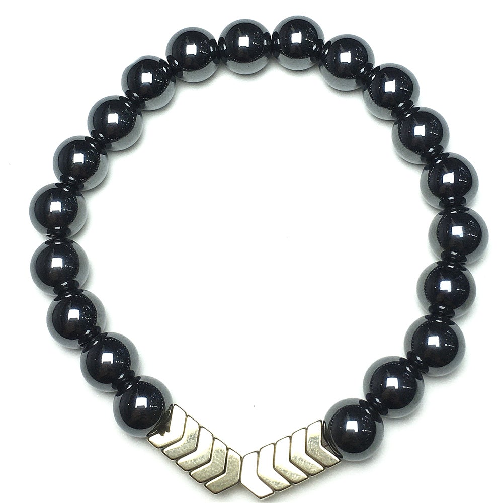 Hematite Ball Bead Magnetic Therapy Bracelet Stress Relieving Bracelet Anxiety Relief