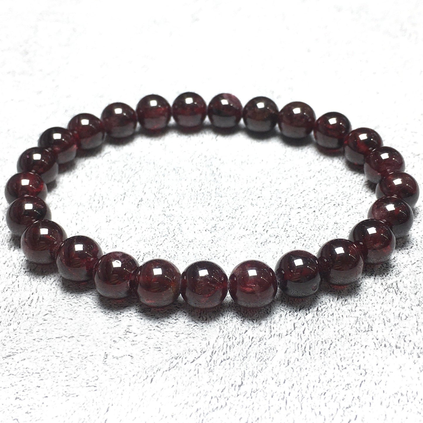 Natural Garnet Gemstone Beads Handmade Stretchy Bracelet