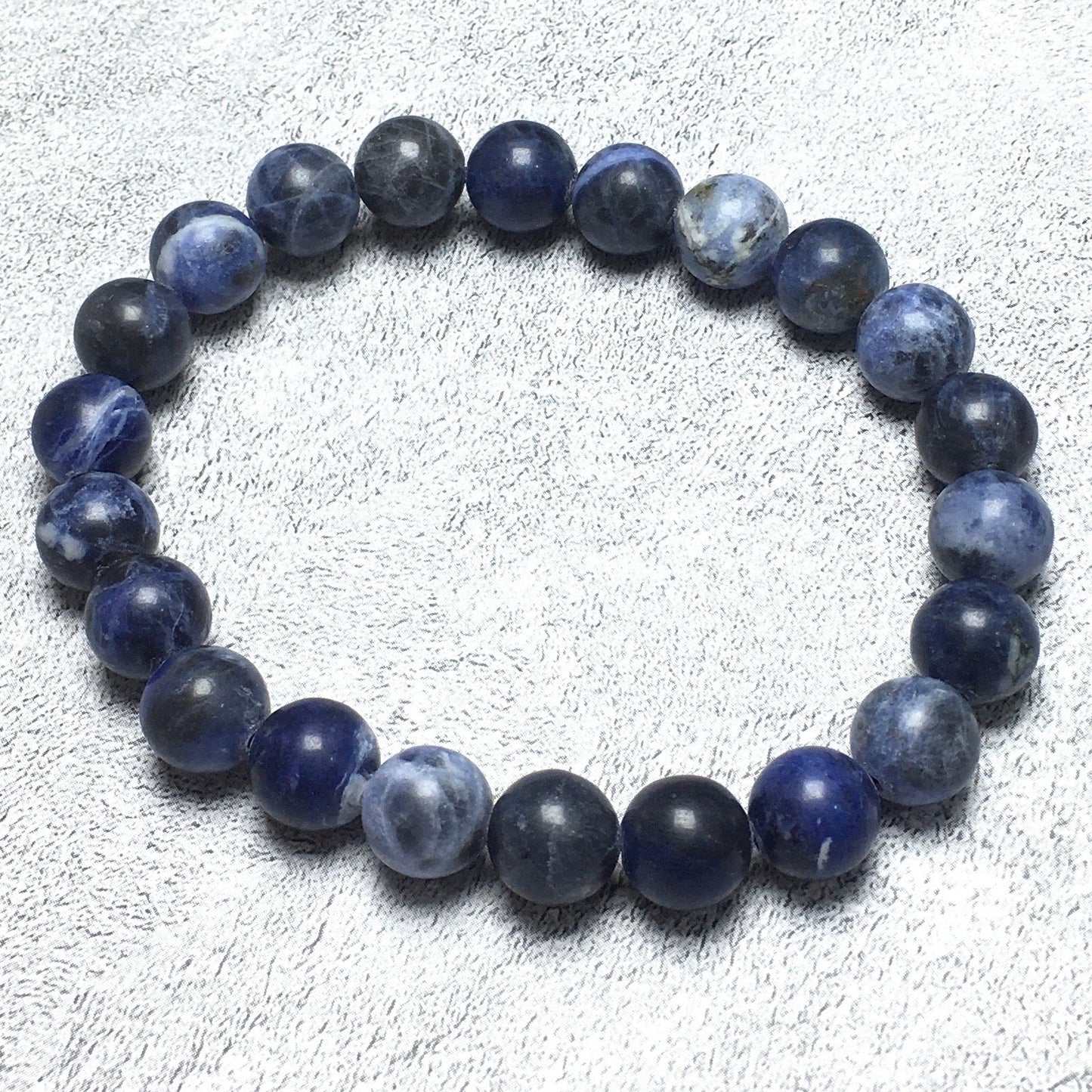 Natural Blue Sodalite Gemstone Beads Handmade Stretchy Bracelet