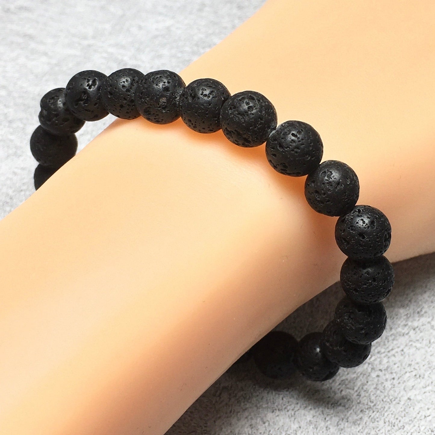 Natural Lava Gemstone Beads Handmade Stretchy Bracelet