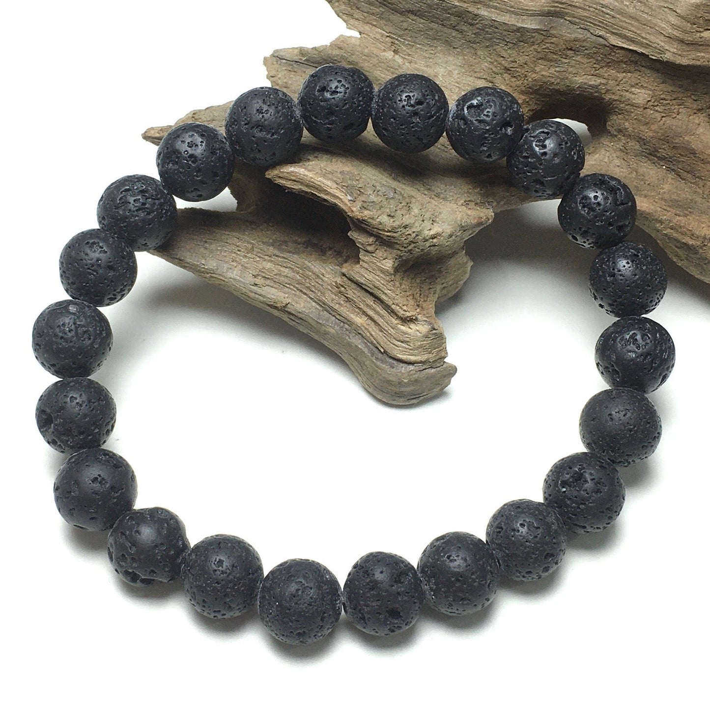 Natural Lava Gemstone Beads Handmade Stretchy Bracelet