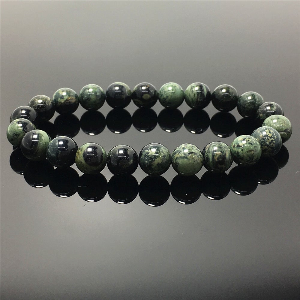 Natural Kambaba Jasper Gemstone Round Beaded Stone Bracelet