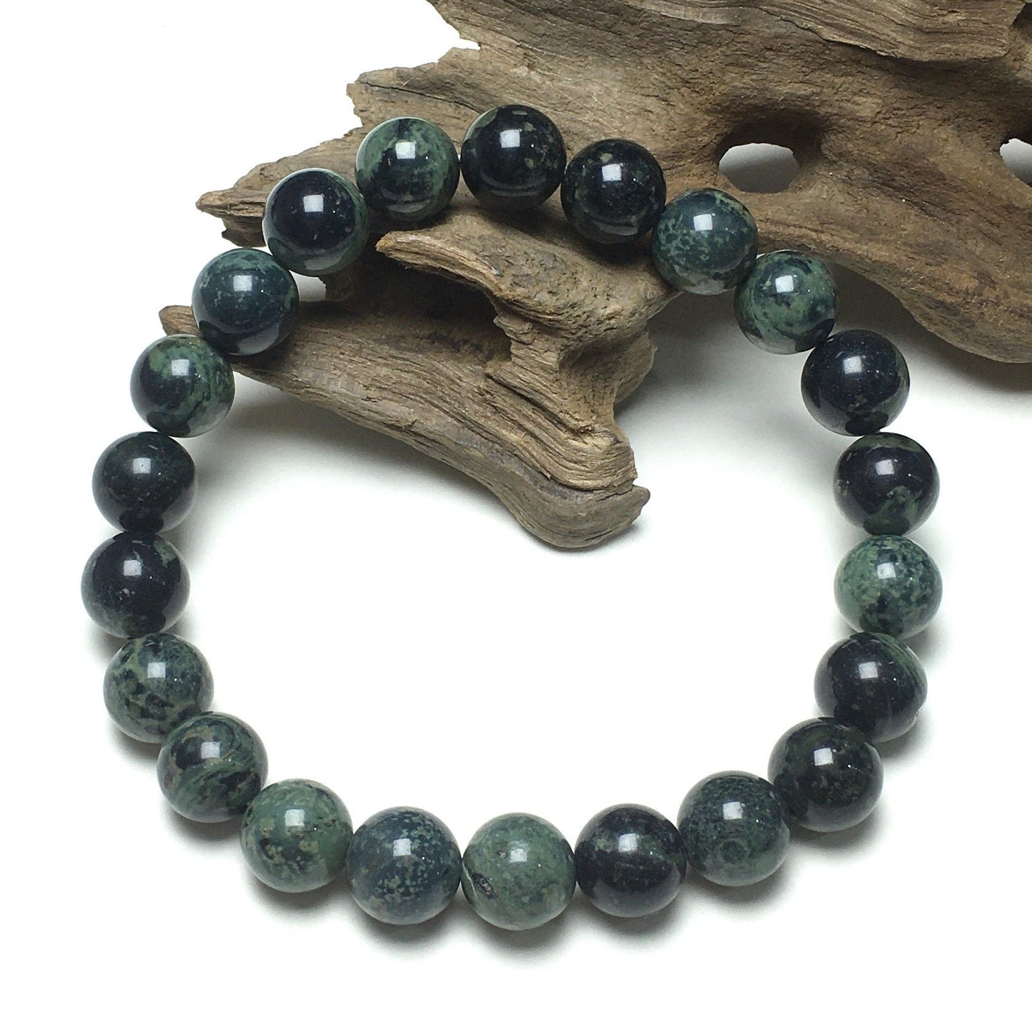 Natural Kambaba Jasper Gemstone Round Beaded Stone Bracelet