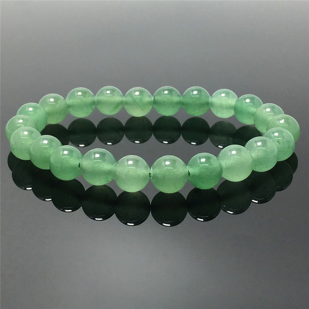 Natural Green Aventurine Gemstone Beads Handmade Stretchy Bracelet