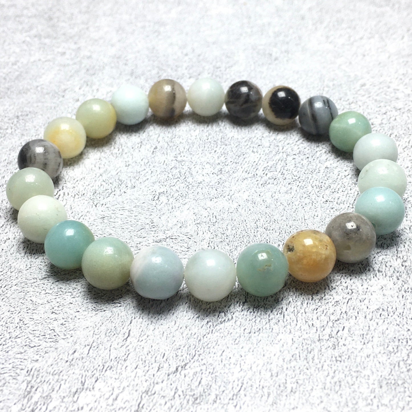 Natural Genuine Amazonite Gemstone Round Beaded Stone Bracelet