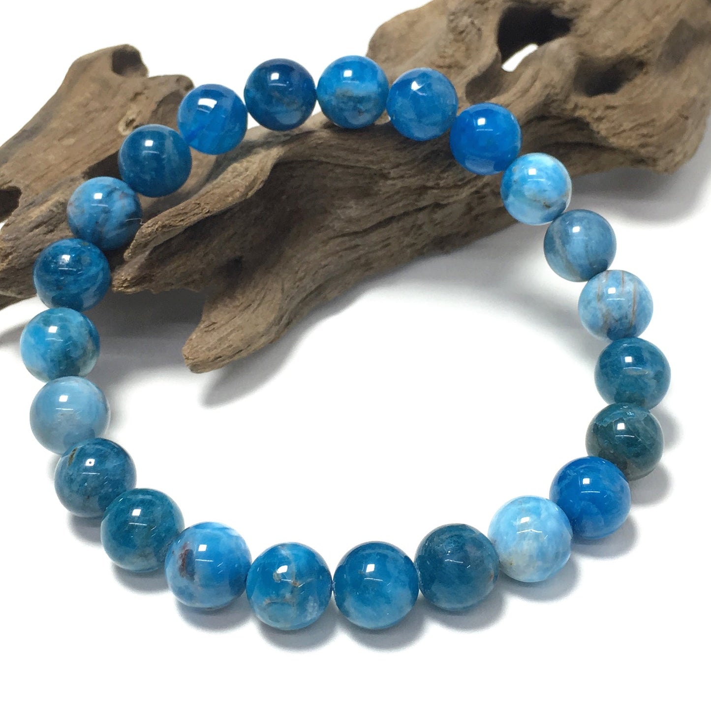 Apatite Natural Gemstone Crystal Healing stretch Aromatherapy Bracelet