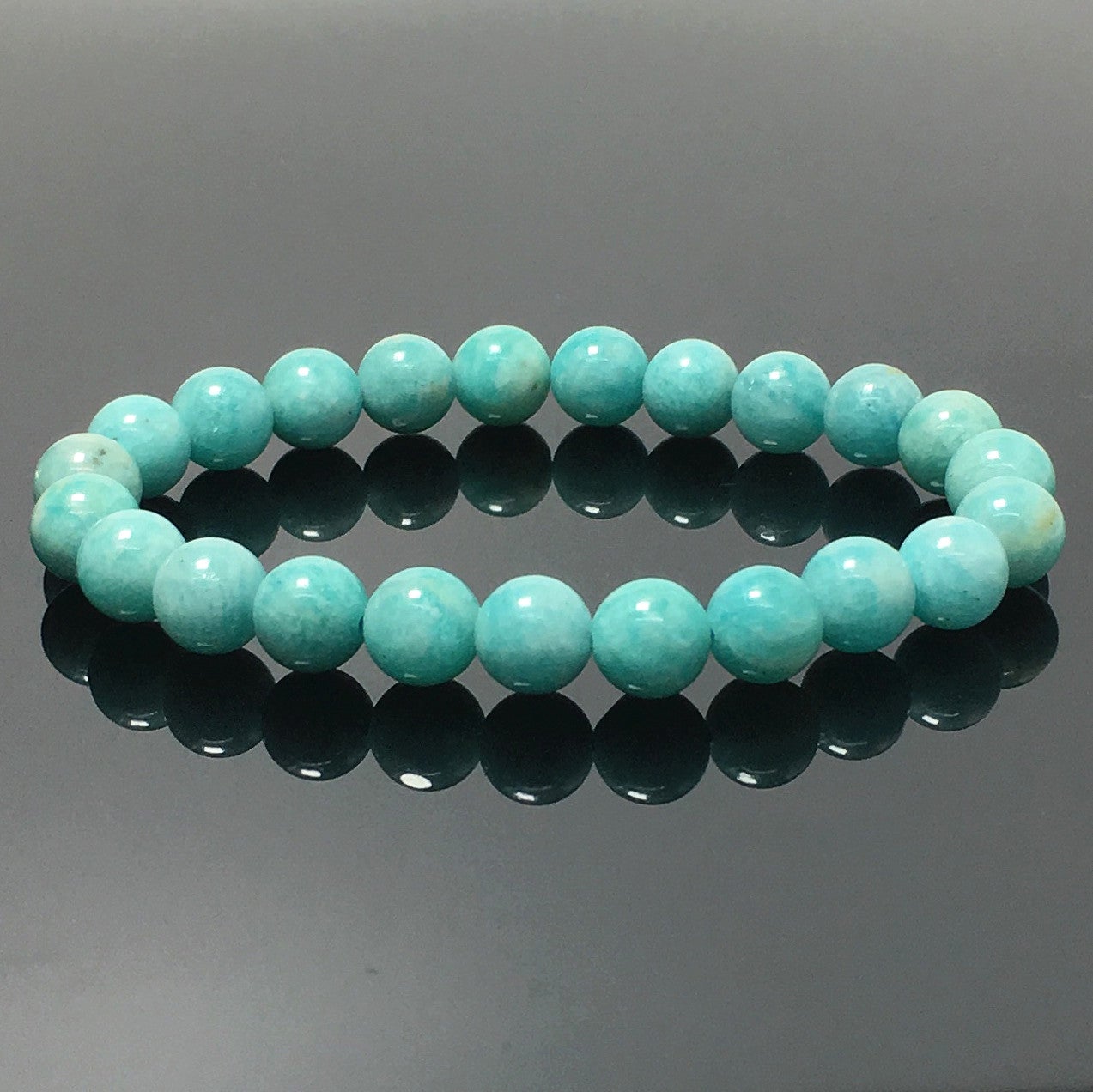 Amazonite Natural Gemstone Crystal Healing Stretch Beads Bracelet