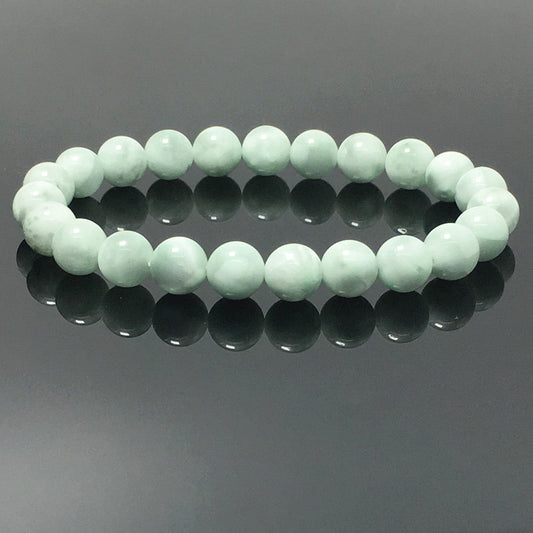 Natural Green Angelite Gemstone Crystal Healing Stretch Beads Bracelet