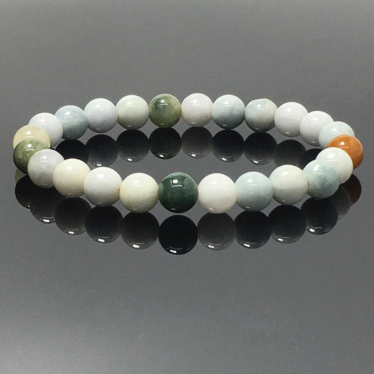 Natural Jadite Gemstone Crystal Healing Stretch Beads Bracelet