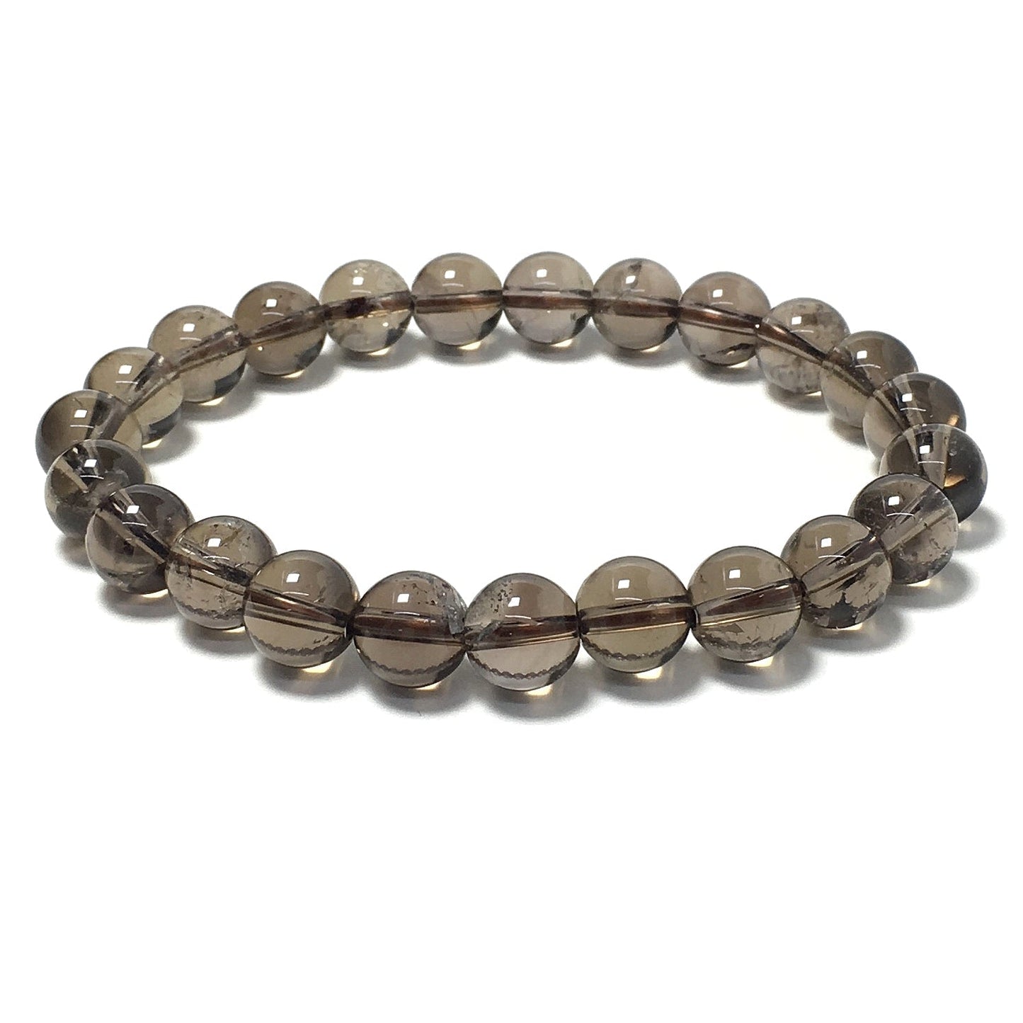 Natural Smoky Quartz Gemstone Crystal Healing Stretch Beads Bracelet