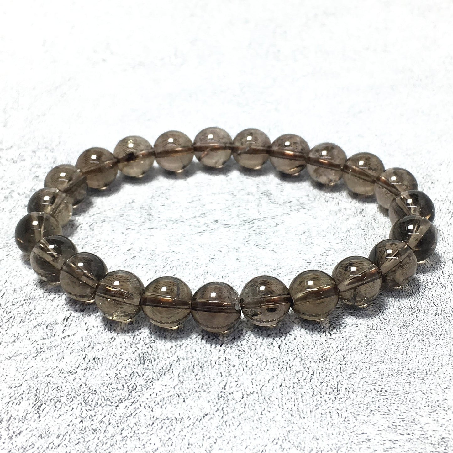 Natural Smoky Quartz Gemstone Crystal Healing Stretch Beads Bracelet