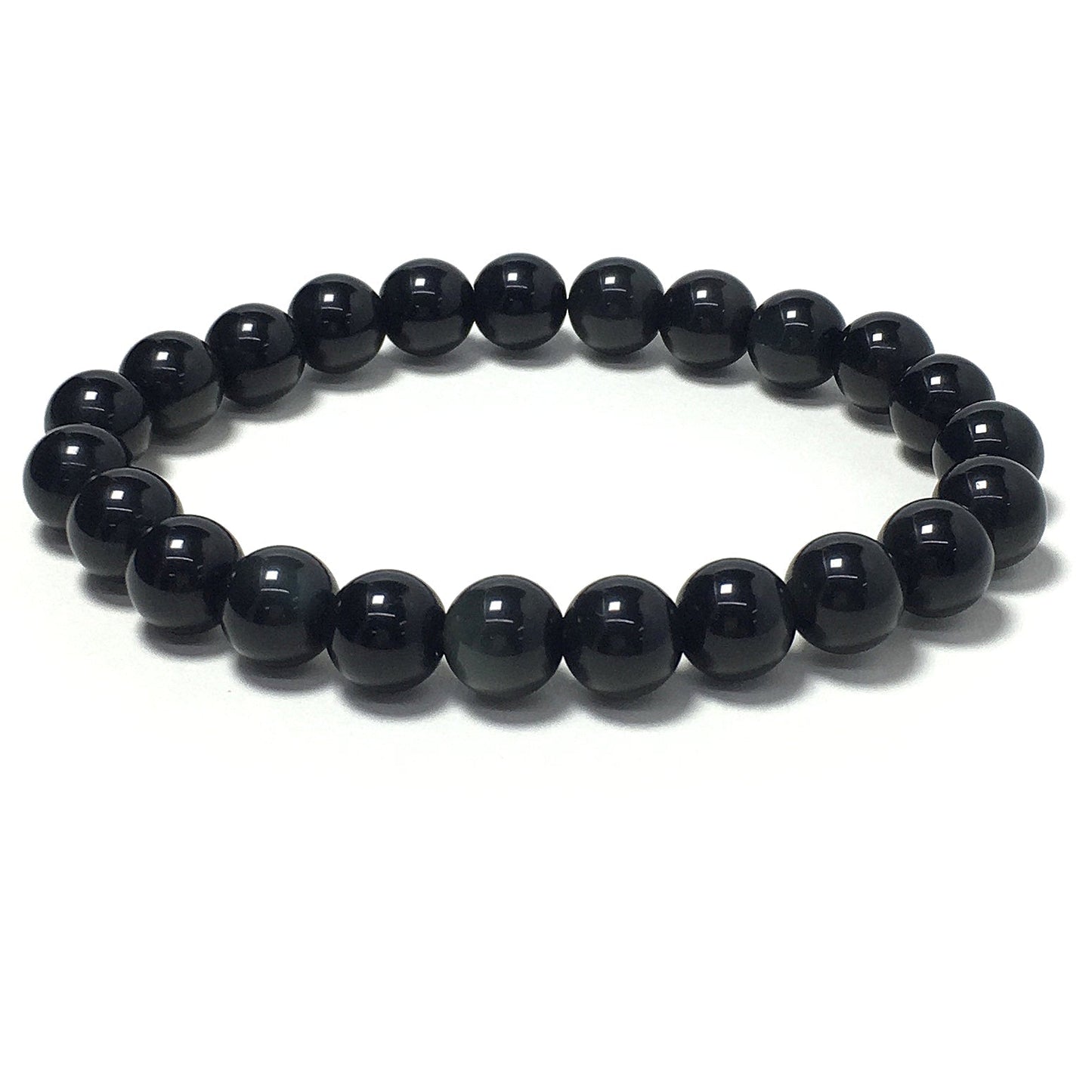 Natural Rianbow Obsidian Gemstone Crystal Healing Stretch Beads Bracelet