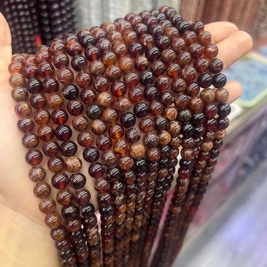 Natural Orange Garnet  Round Beads Healing Energy Gemstone Loose Bead for Jewelry Making Fashion Design AAA Quality 6mm 8mm 10mm