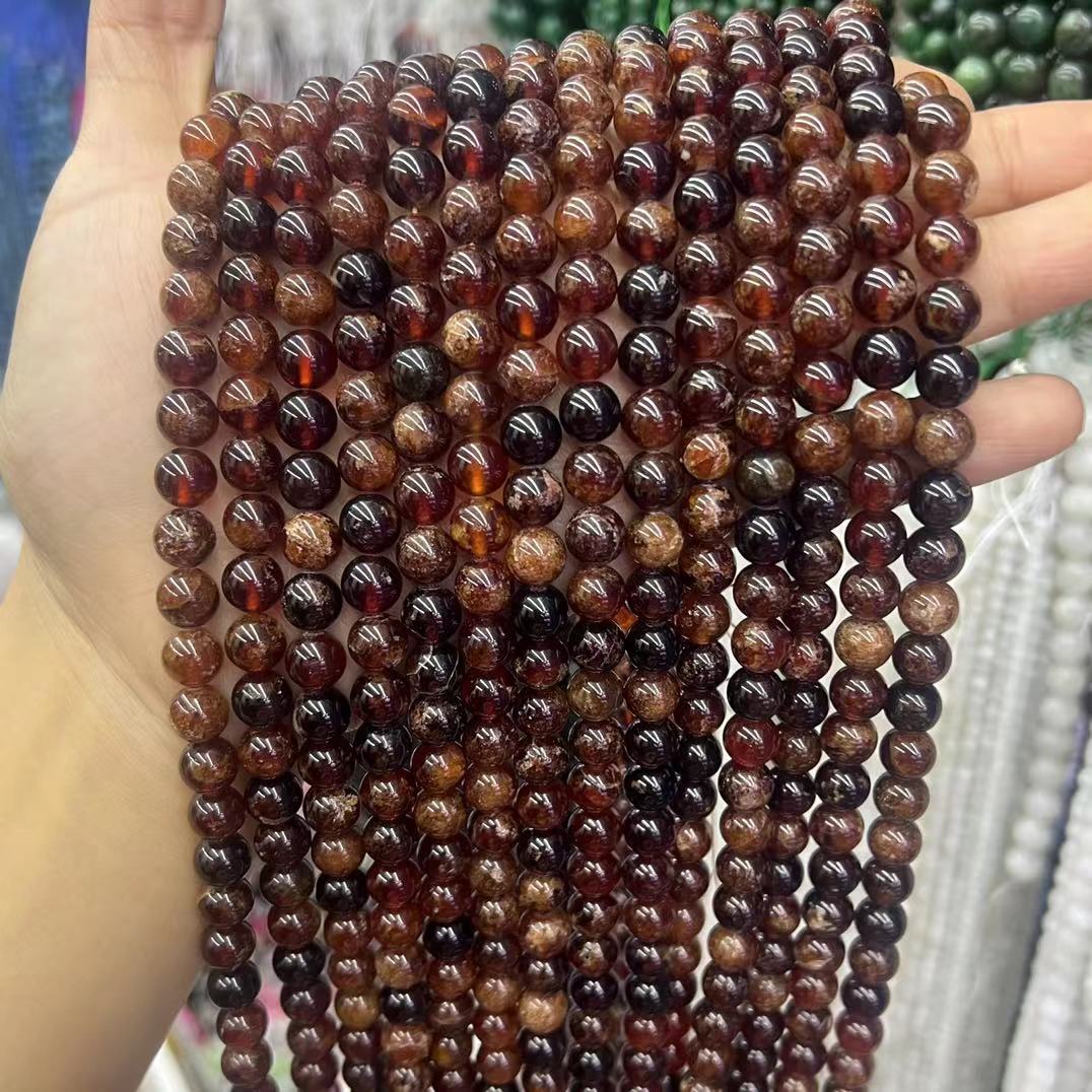 Natural Orange Garnet  Round Beads Healing Energy Gemstone Loose Bead for Jewelry Making Fashion Design AAA Quality 6mm 8mm 10mm