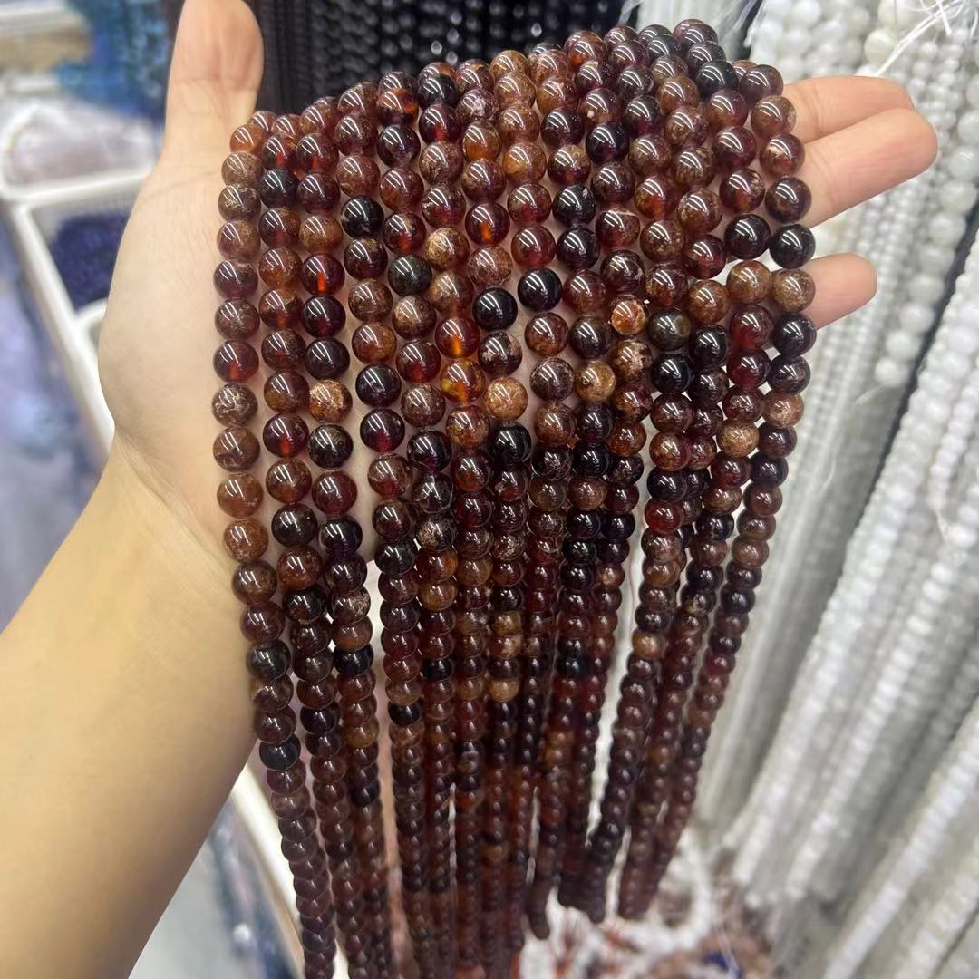 Natural Orange Garnet  Round Beads Healing Energy Gemstone Loose Bead for Jewelry Making Fashion Design AAA Quality 6mm 8mm 10mm