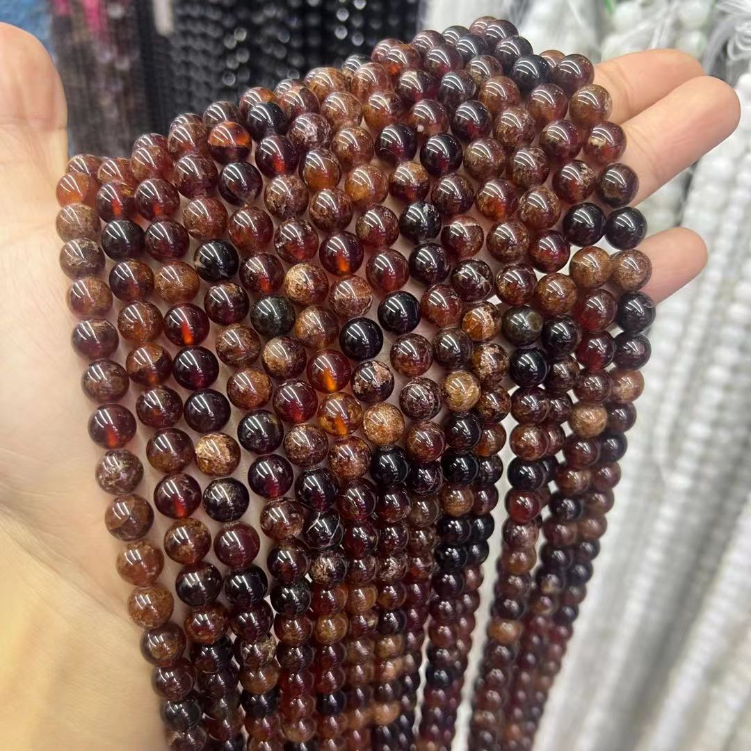 Natural Orange Garnet  Round Beads Healing Energy Gemstone Loose Bead for Jewelry Making Fashion Design AAA Quality 6mm 8mm 10mm