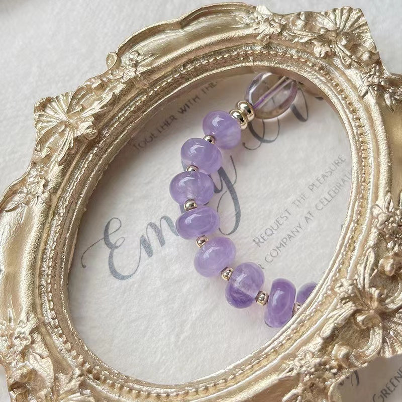 Natural Purple Lavender Amethyst Ametrine Design Bracelet-vsl1048