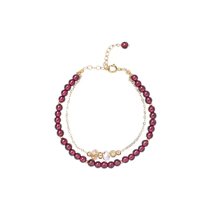 Natura High Quality Garnet Cooper 14K Gold Plated Design Bracelet -vsl621