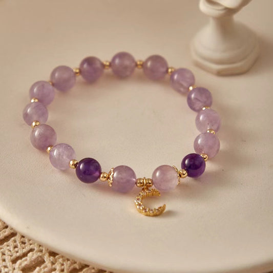 Natural Amethyst & Lavender Amethyst Design Bracelets-vsl530