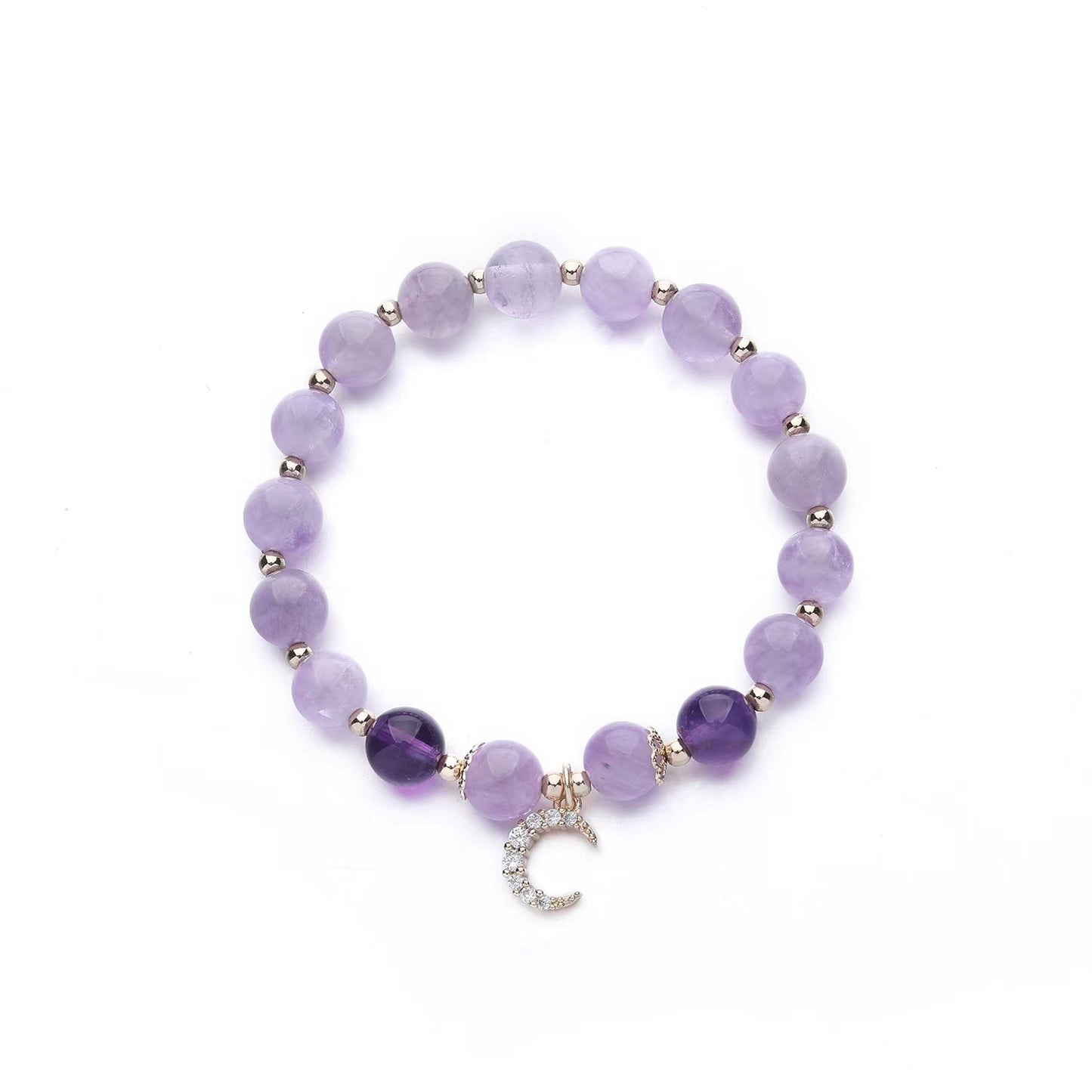 Natural Amethyst & Lavender Amethyst Design Bracelets-vsl530