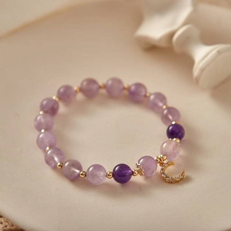 Natural Amethyst & Lavender Amethyst Design Bracelets-vsl530