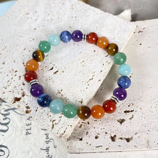 Natural Triple 7 Chakras Healing Bracelets 8mm A Style