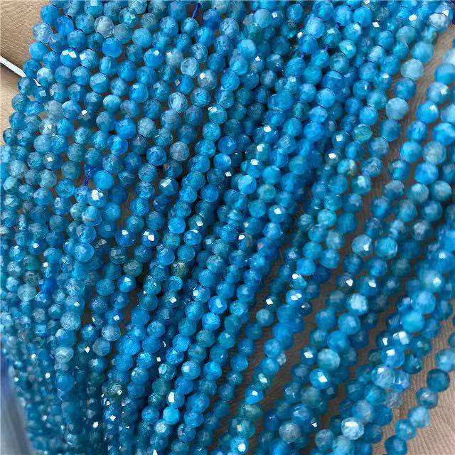 Natural Small Size Faceted Round Beads Gemstone Crystal Loose Beads For DIY Jewelry Making Design 2/3/4mm 15.5”