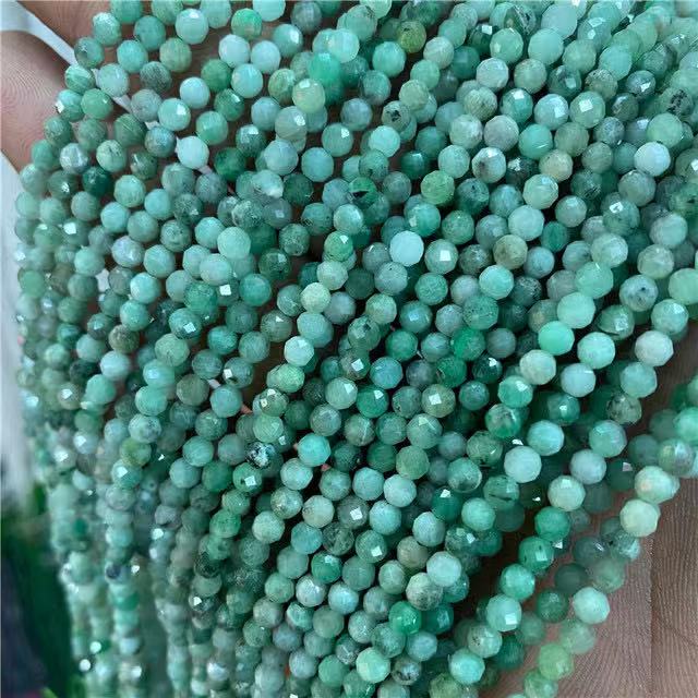 Natural Small Size Faceted Round Beads Gemstone Crystal Loose Beads For DIY Jewelry Making Design 2/3/4mm 15.5”