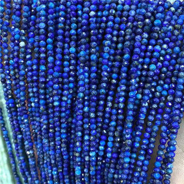 Natural Small Size Faceted Round Beads Gemstone Crystal Loose Beads For DIY Jewelry Making Design 2/3/4mm 15.5”