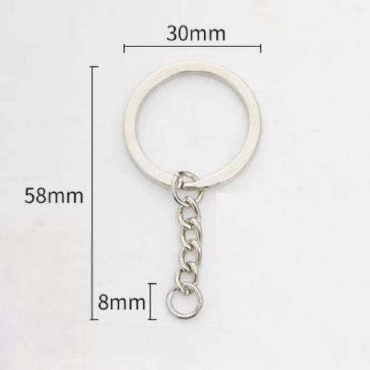 10pcs Sliver Key Ring with Chain Open Jump Keychain Rings for Jewelry Making