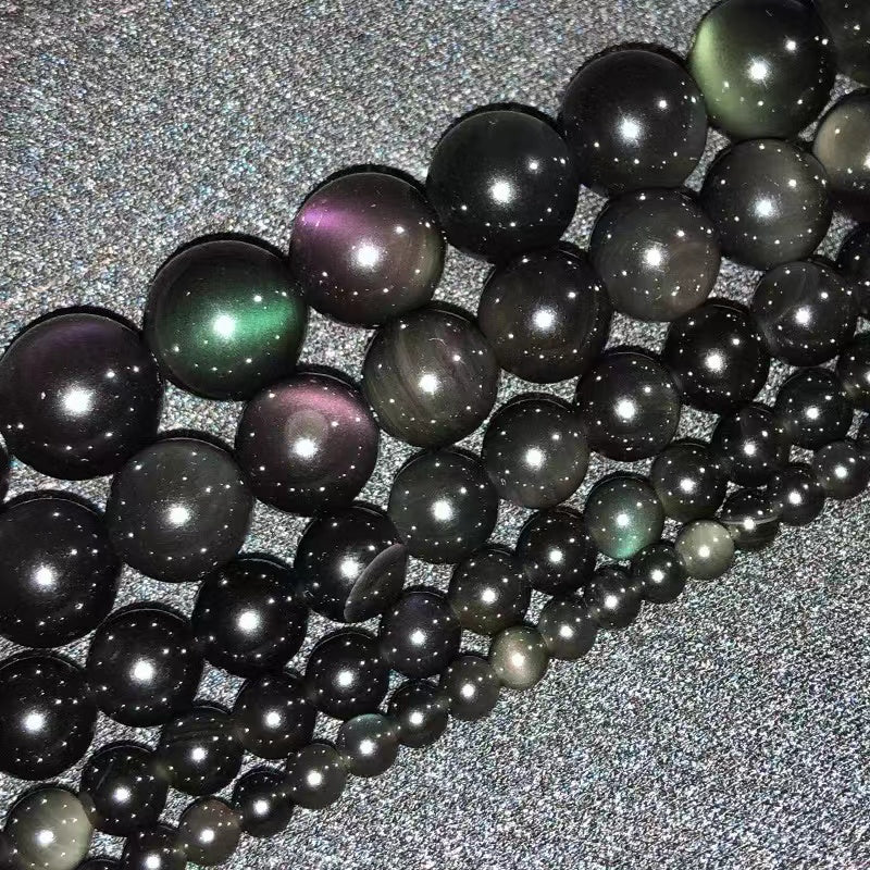 Natural Rainbow Obsidian Beads Healing Gemstone Loose Beads DIY Jewelry Making Design AAA Quality 4mm 6mm 8mm 10mm 12mm 14mm