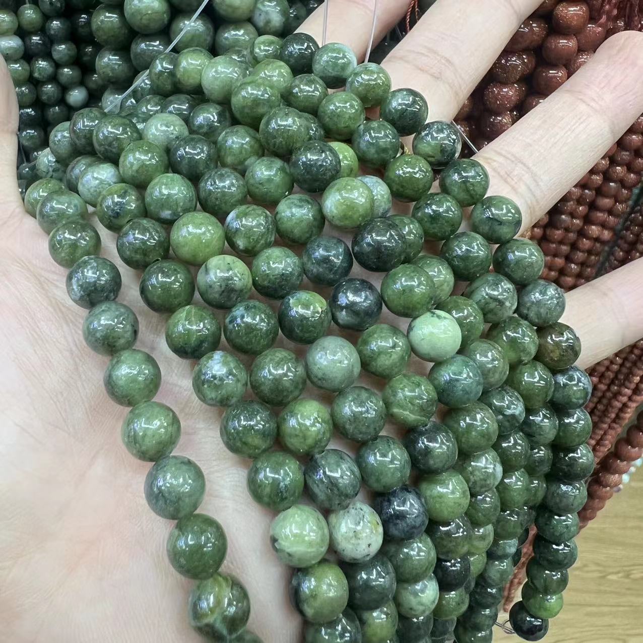 Natural Green Jade Round Beads Healing Gemstone Loose Bead DIY Jewelry Making Design for  AAA Quality 6mm 8mm 10mm 12mm