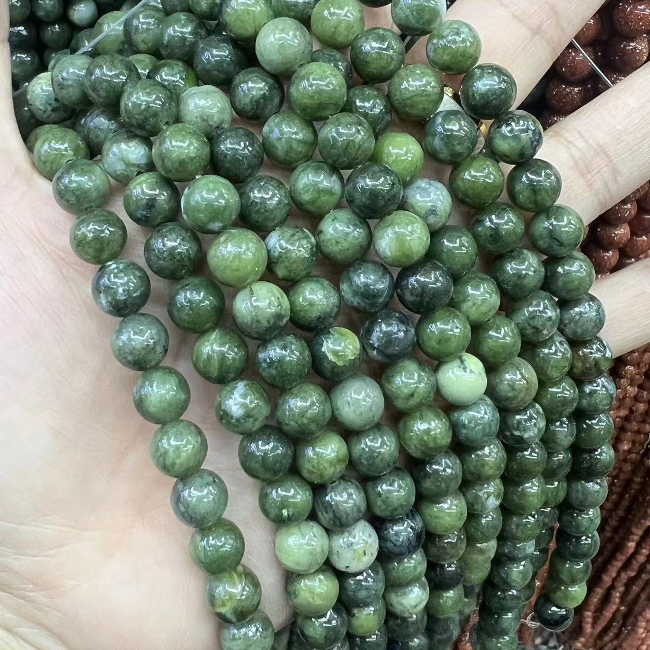 Natural Green Jade Round Beads Healing Gemstone Loose Bead DIY Jewelry Making Design for  AAA Quality 6mm 8mm 10mm 12mm