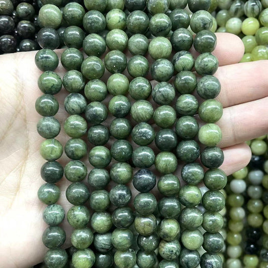 Natural Green Jade Round Beads Healing Gemstone Loose Bead DIY Jewelry Making Design for  AAA Quality 6mm 8mm 10mm 12mm