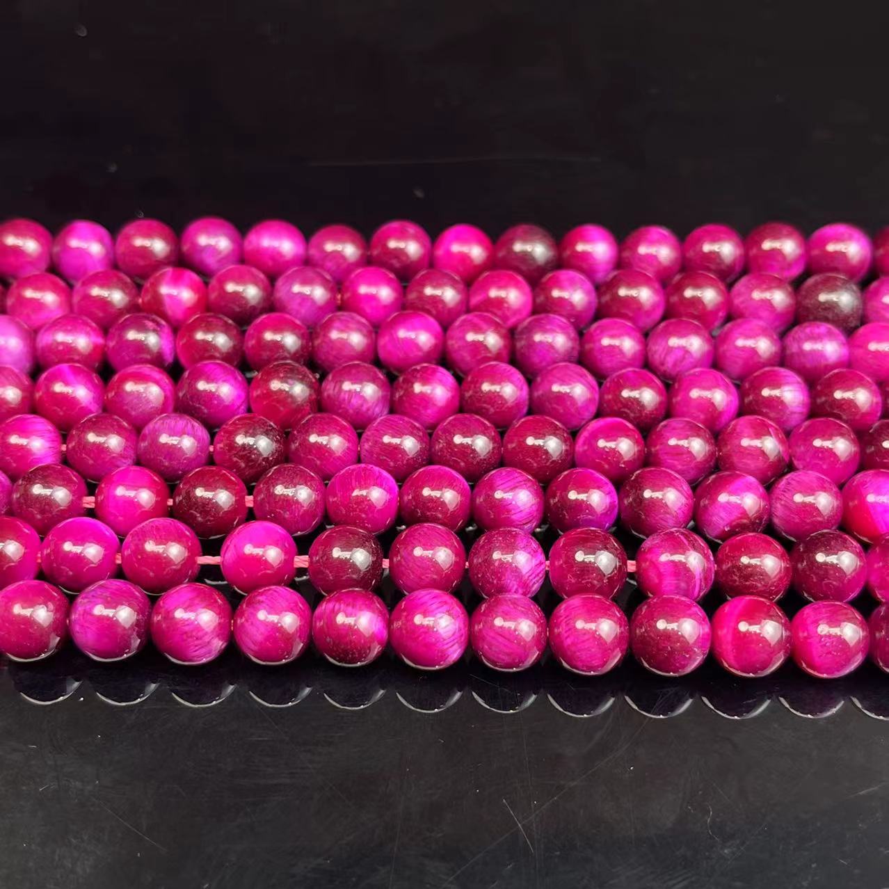 Natural Hot Pink Tiger Eye Round Beads Healing Gemstone Loose Bead DIY Jewelry Making Design AAA Quality 6mm 8mm 10mm 12mm