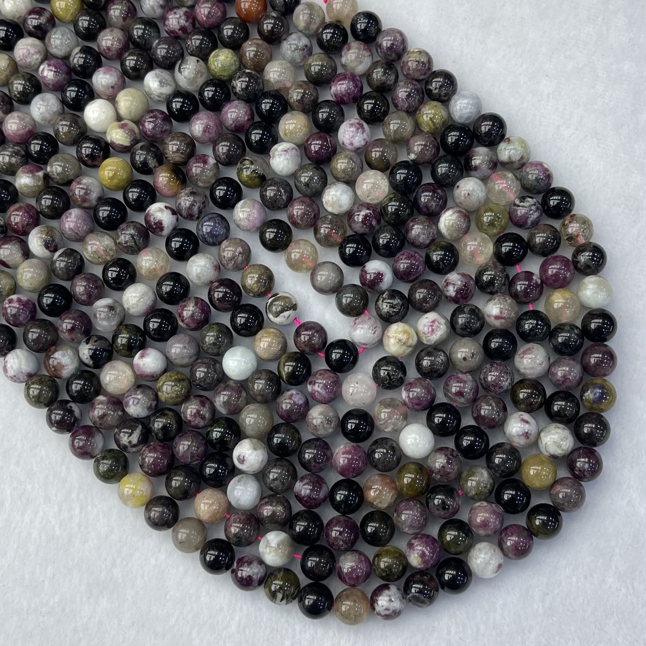 Natural Multi Tourmaline Round Beads Energy Gemstone Loose Beads For DIY Jewelry Making Design AAA Quality