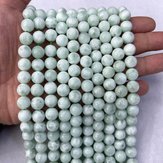 Natural Green Angelite Stone Healing Gemstone Loose Bead DIY Jewelry Making AAA Quality 6mm 8mm 10mm