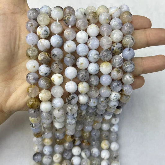 Natural White Opal Round Beads Energy Gemstone Loose Beads For DIY Jewelry Making Design AAA Quality