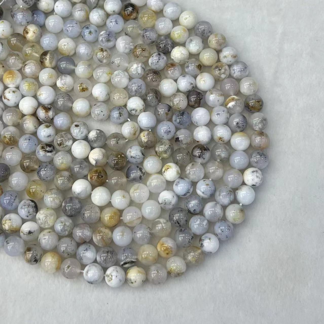 Natural White Opal Round Beads Energy Gemstone Loose Beads For DIY Jewelry Making Design AAA Quality