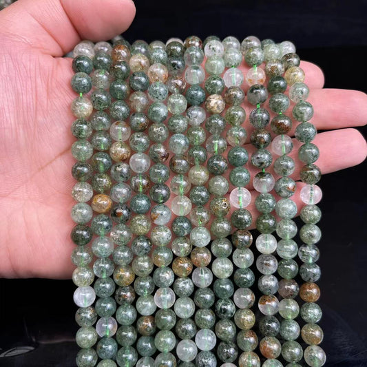 Natural Green Phantom Quartz Round Smooth beads Energy Healing Gemstone Loose Beads for DIY Jewelry Making Design AAA Quality  6mm 8mm 10mm 12mm