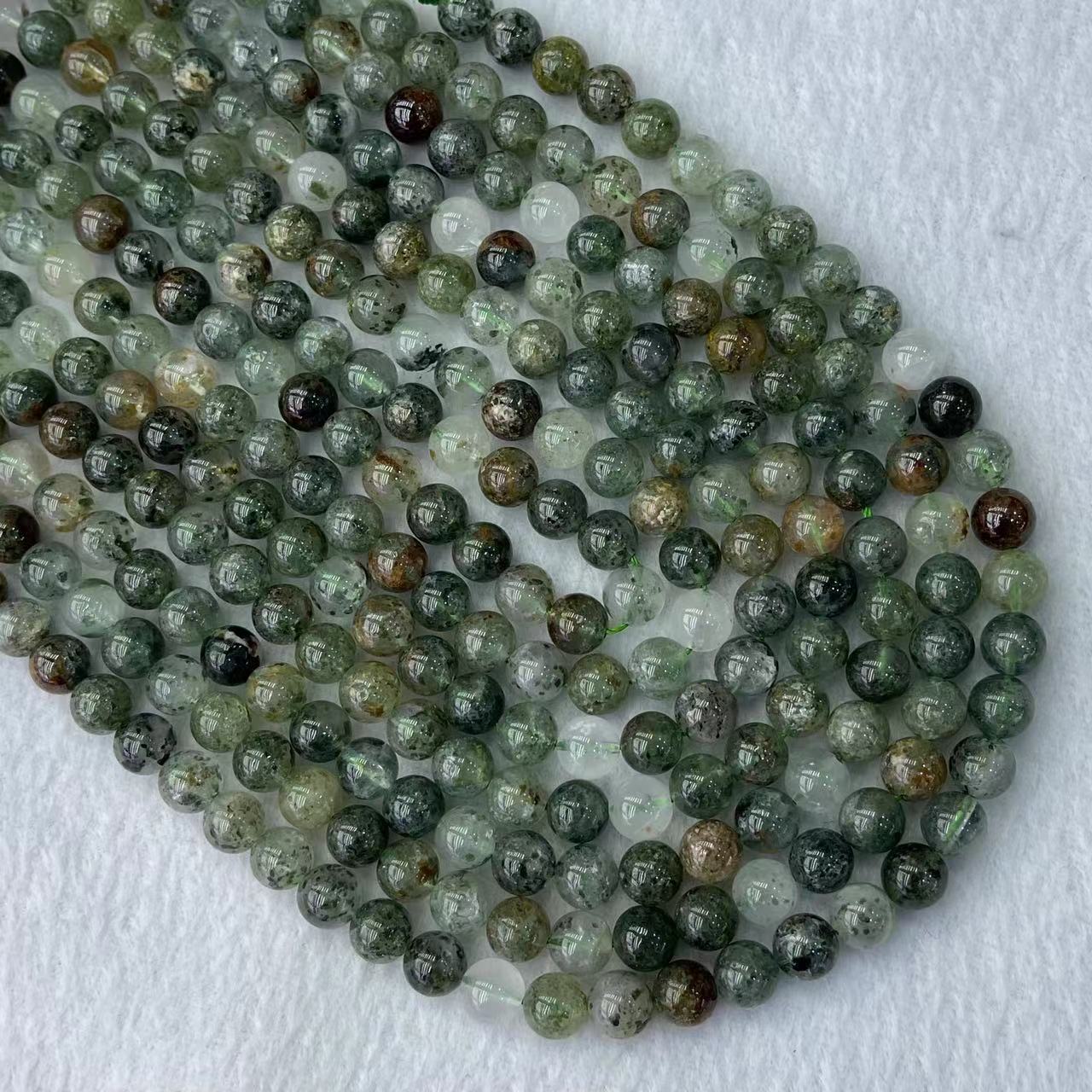 Natural Green Phantom Quartz Round Smooth beads Energy Healing Gemstone Loose Beads for DIY Jewelry Making Design AAA Quality  6mm 8mm 10mm 12mm