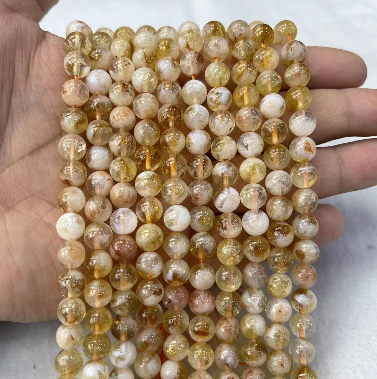 Natural Yellow Citrine Round Bead Energy Gemstone Loose Beads For DIY Jewelry Making Design A Quality